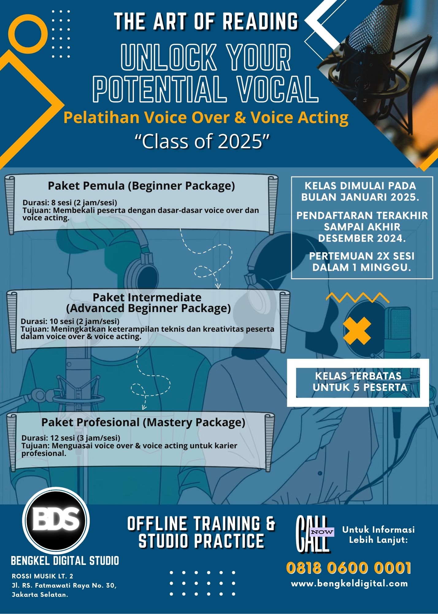Pelatihan Voice over dan voice acting.